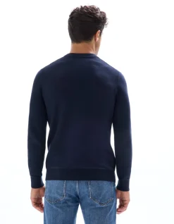 Celio Pull col rond 100% coton - marine^Homme Pulls