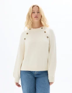 Celio Pull col rond avec boutons décoratifs -^Femme Pulls