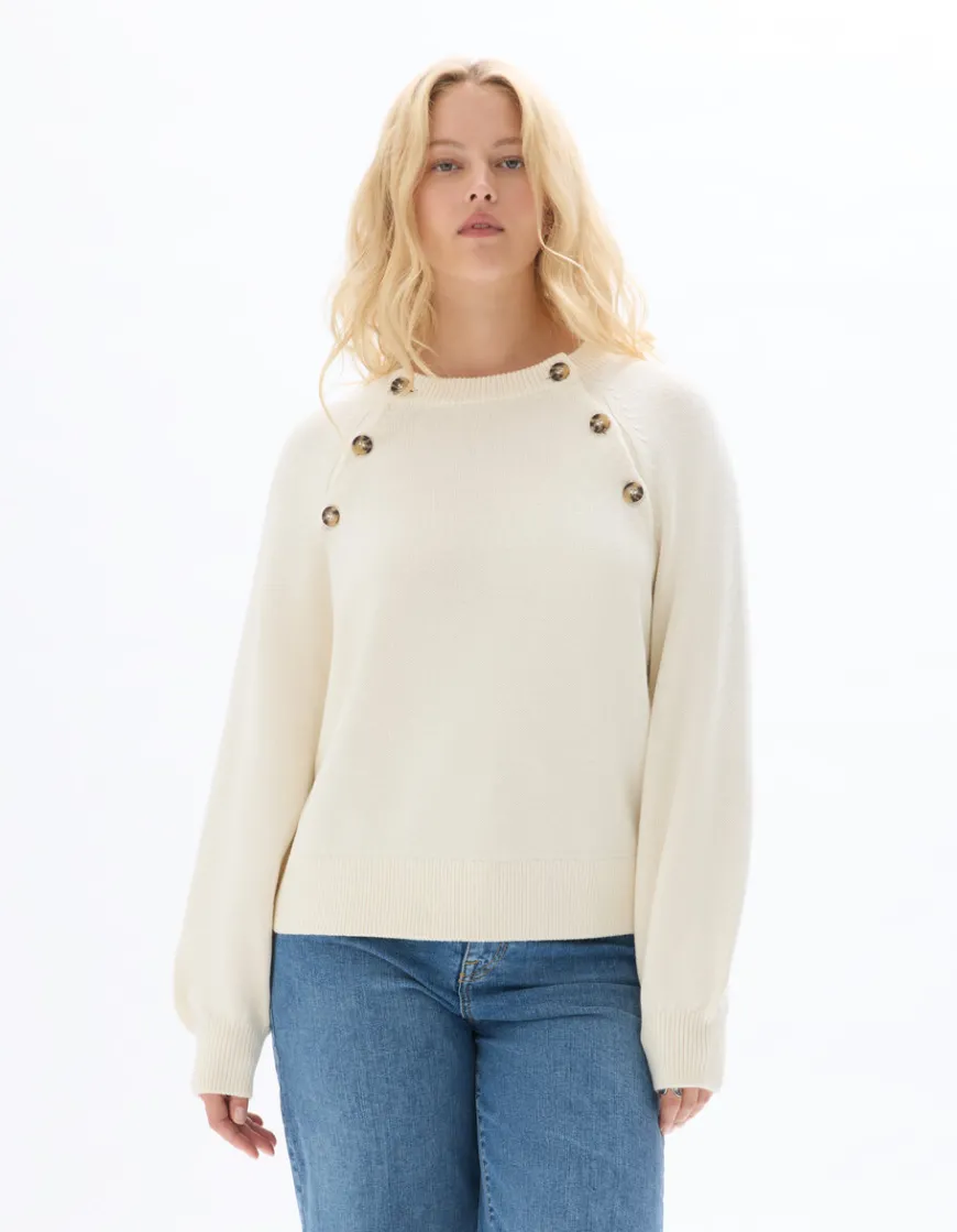 Celio Pull col rond avec boutons décoratifs -^Femme Pulls