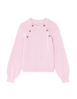 Celio Pull col rond avec boutons décoratifs - rose^Femme Pulls