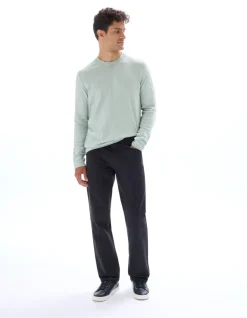 Celio Pull col rond en coton mouliné - bleu clair^Homme Pulls