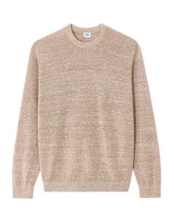 Celio Pull col rond en lin mélangé bicolor - beige^Homme Pulls|Sélection Lin