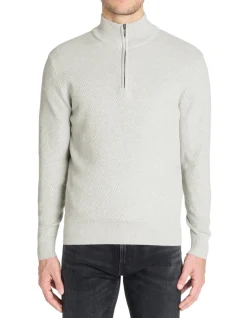 Celio Pull col roulé regular 100% coton - gris chiné^Homme Pulls