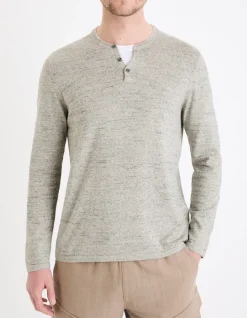 Celio Pull col tunisien coton mélangé - gris^Homme Pulls