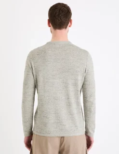 Celio Pull col tunisien coton mélangé - gris^Homme Pulls