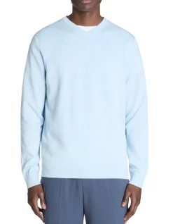 Celio Pull col V 100% coton - bleu clair^Homme Pulls