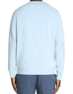 Celio Pull col V 100% coton - bleu clair^Homme Pulls