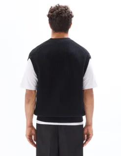 Celio Pull col V en maille perlé 100% coton -^Homme Pulls