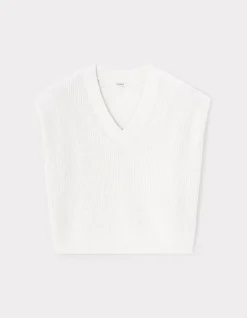 Celio Pull col V sans manches - écru^Femme Pulls