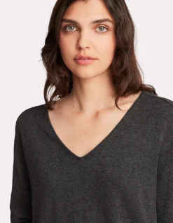 Celio Pull doux à col v - gris^Femme Pulls