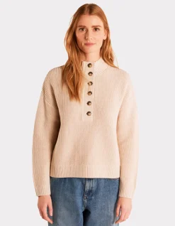 Celio Pull en coton chaud col montant - beige^Femme Pulls