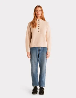 Celio Pull en coton chaud col montant - beige^Femme Pulls