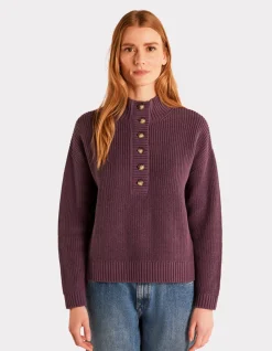 Celio Pull en coton chaud col montant - violet^Femme Pulls