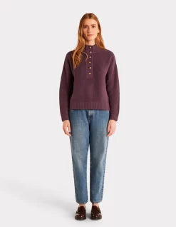 Celio Pull en coton chaud col montant - violet^Femme Pulls