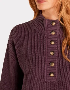 Celio Pull en coton chaud col montant - violet^Femme Pulls