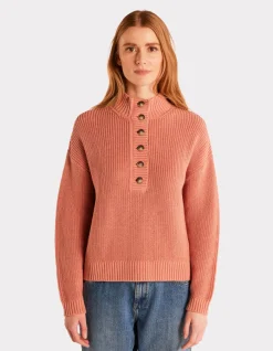 Celio Pull en coton chaud col montant - rose^Femme Pulls