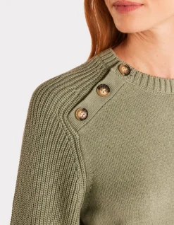 Celio Pull en coton chaud col rond - vert^Femme Pulls