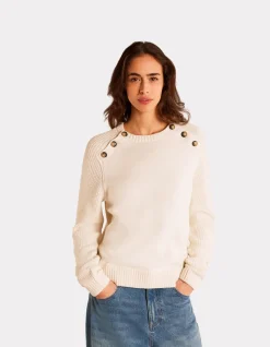 Celio Pull en coton chaud col rond - écru^Femme Pulls