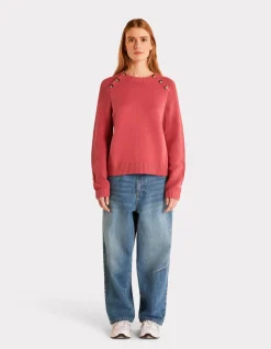 Celio Pull en coton chaud col rond - rose^Femme Pulls