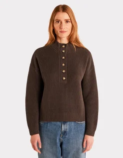 Celio Pull en coton lourd col montant - gris^Femme Pulls