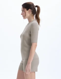 Celio Pull en maille côtelée - gris^Femme Pulls|Les Ensembles