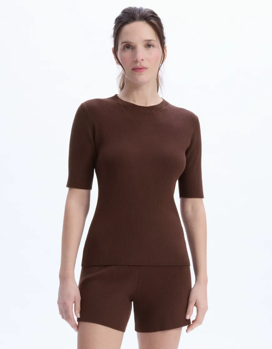 Celio Pull ensemble en maille côtelée - bordeaux^Femme Pulls|Les Ensembles