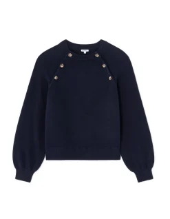 Celio Pull femme col rond avec boutons décoratifs -^Femme Pulls