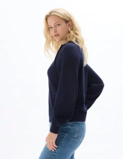 Celio Pull femme col rond avec boutons décoratifs -^Femme Pulls
