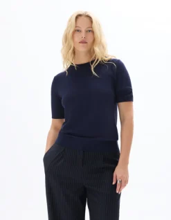 Celio Pull fluide col rond en viscose ECOVERO™ -^Femme Pulls