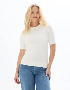 Celio Pull fluide col rond en viscose ECOVERO™ - écru^Femme Pulls
