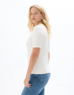 Celio Pull fluide col rond en viscose ECOVERO™ - écru^Femme Pulls