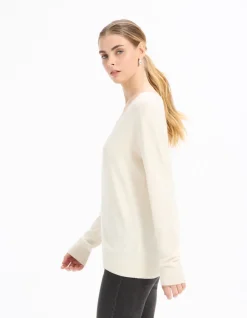 Celio Pull fluide col V en viscose écovéro - beige^Femme Pulls