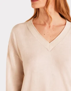 Celio Pull léger à col V - beige^Femme Pulls