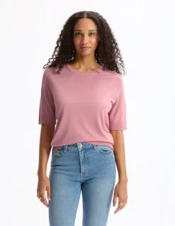 Celio Pull maille fine à manches courtes - rose clair^Femme Les Essentiels Aux Meilleurs Prix|Pulls
