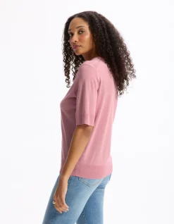 Celio Pull maille fine à manches courtes - rose clair^Femme Les Essentiels Aux Meilleurs Prix|Pulls