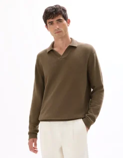 Celio Pull oversize col V 100% coton - taupe^Homme Pulls