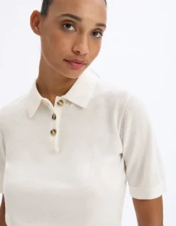 Celio Pull polo manches courtes en maille - écru^Femme Pulls