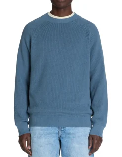Celio Pull regular col rond 100% coton - bleu^Homme Pulls