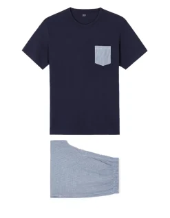 Celio Pyjama en short en coton - marine^Homme Pyjamas