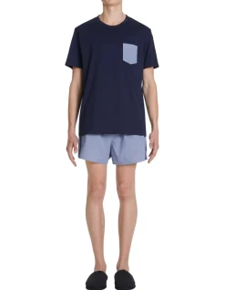 Celio Pyjama en short en coton - marine^Homme Pyjamas