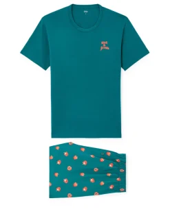 Celio Pyjama short 100% coton - vert^Homme Pyjamas