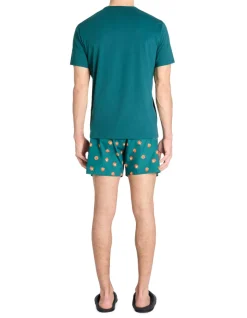 Celio Pyjama short 100% coton - vert^Homme Pyjamas