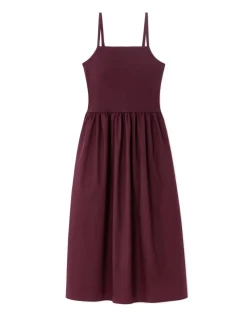 Celio Robe bi-matière - bordeaux^Femme Robes|Robes