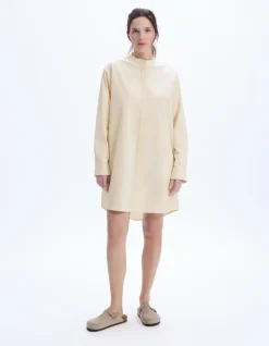 Celio Robe courte à col mao - beige^Femme Robes|Robes
