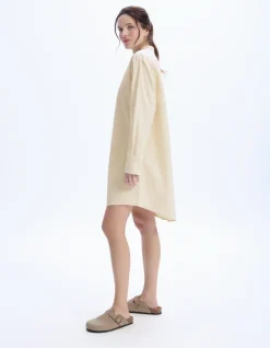 Celio Robe courte à col mao - beige^Femme Robes|Robes