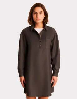 Celio Robe courte à manches longues - gris^Femme Robes|Robes