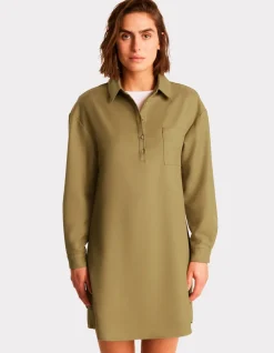 Celio Robe courte à manches longues - vert^Femme Robes|Robes