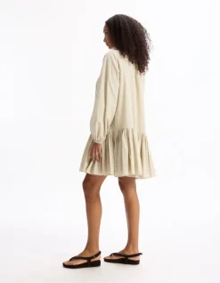 Celio Robe courte à volant - gris^Femme Robes|Robes
