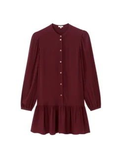 Celio Robe courte droite à manches - bordeaux^Femme Robes|Robes