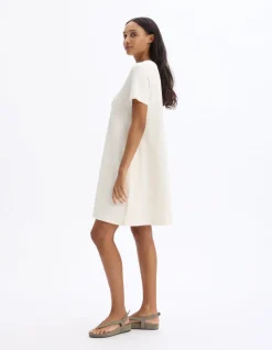 Celio Robe courte en coton - beige^Femme Les Essentiels Aux Meilleurs Prix|Robes